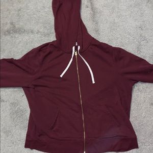 Old Navy maroon zip sweatshirt.